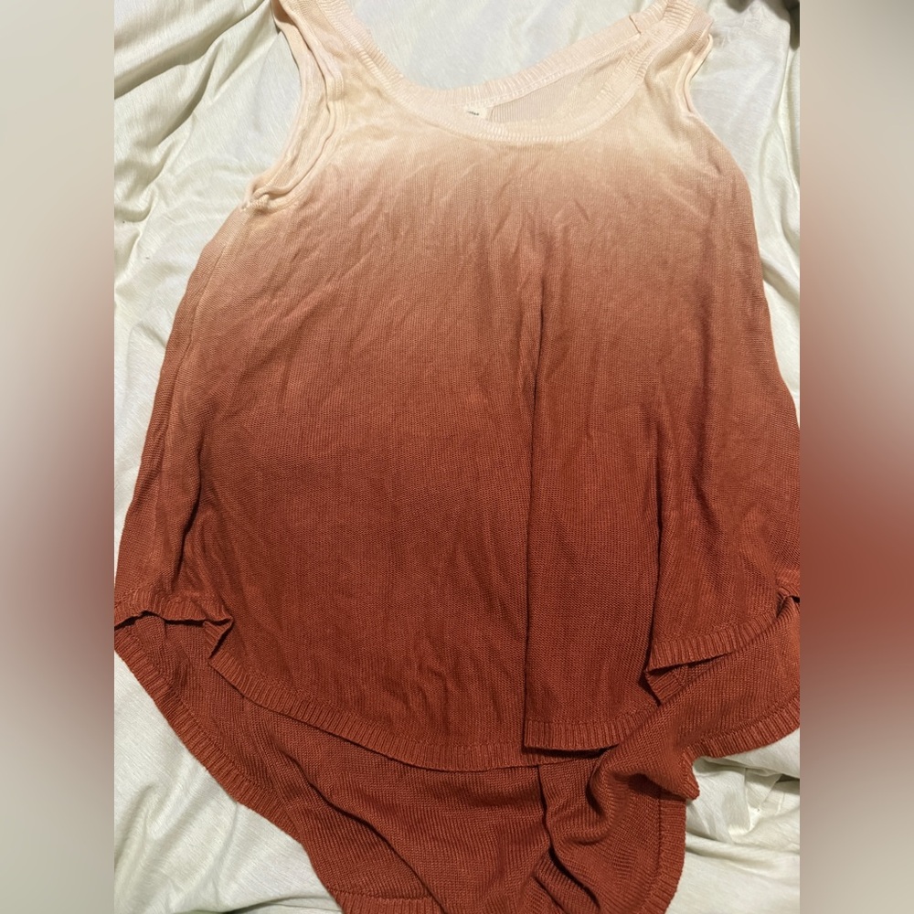 Silence and Noise Orange Ombre Sleeveless Top